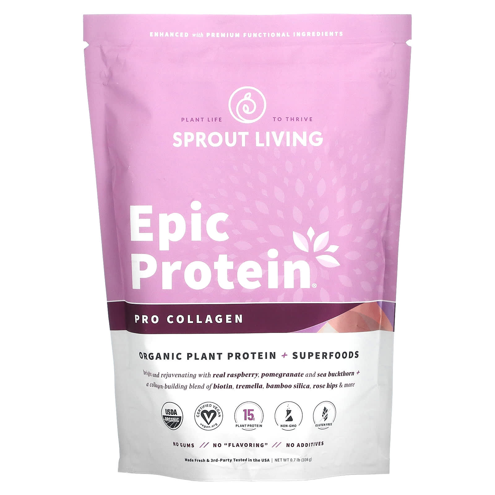 Sprout Living, Epic Protein, Organic Plant Protein and Superfoods, Pro-Collagen, 0.8 lb (364 g)
Sprout Living, Epic Protein, Organic Plant Protein and Superfoods, Pro-Collagen, 0.8 lb (364 g)
