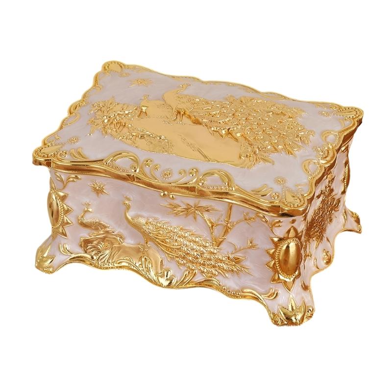Sturdy Rusts Proof Zinc Alloy Peacocks Jewelry Box Easy Open Close Design Storage Container for Secure Jewelry Storage білий/золотистий
Sturdy Rusts Proof Zinc Alloy Peacocks Jewelry Box Easy Open Close Design Storage Container for Secure Jewelry Storage білий/золотистий