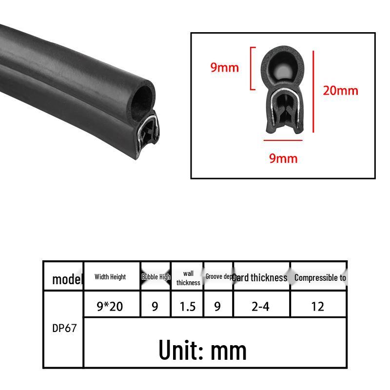 U-образная резиновая уплотнительная лента со стальной основой для автомобильных дверей и шкафов