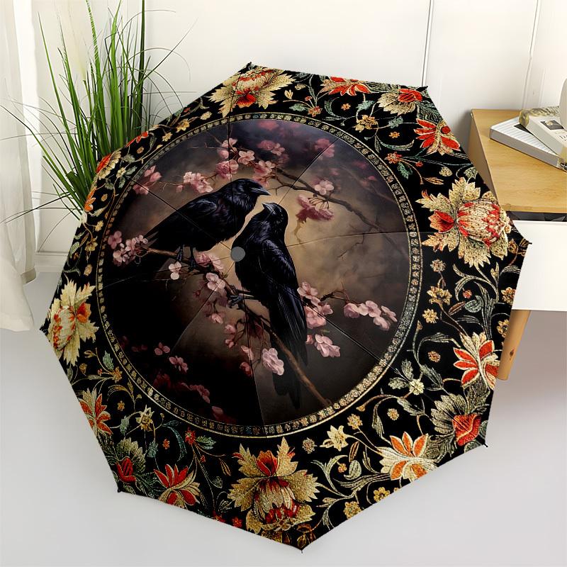 Crows, FloralThemed Automatic Opening and Closing umbrella 8 Ribs, Suitable for Leisure and Going Out, Outdoor Accessory, Gothic Style, Fa
Crows, FloralThemed Automatic Opening and Closing umbrella 8 Ribs, Suitable for Leisure and Going Out, Outdoor Accessory, Gothic Style, Fa