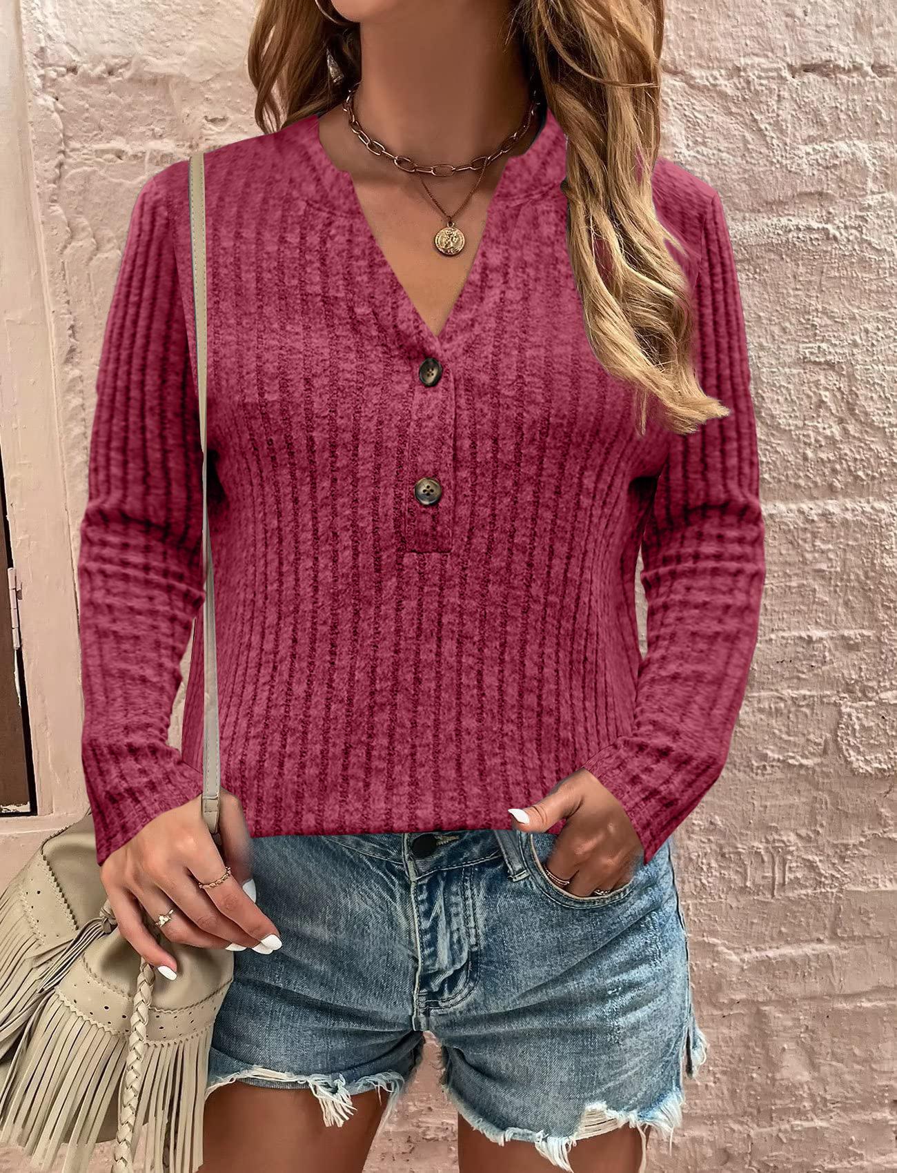 Women s Ribbed Brushed Casual Long-Sleeve Button Top - European & American Autumn/Winter Collection Medium кирпич красный
Women s Ribbed Brushed Casual Long-Sleeve Button Top - European & American Autumn/Winter Collection Medium кирпич красный