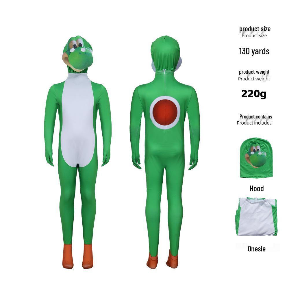 Yoshi Cosplay Costume - Green Dinosaur Jumpsuit & Headgear for Halloween Performance 110cm (Child)
Yoshi Cosplay Costume - Green Dinosaur Jumpsuit & Headgear for Halloween Performance 110cm (Child)