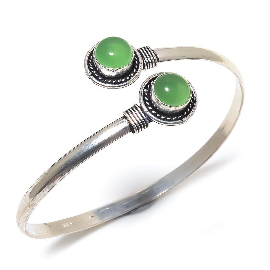 Браслет-манжета ручной работы из натурального зеленого халцедона, регулируемый h9V55
Браслет-манжета ручной работы из натурального зеленого халцедона, регулируемый h9V55