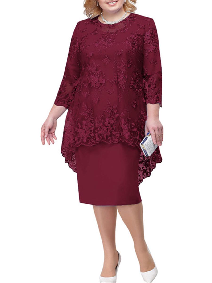Elegant European & American Plus Size Evening Dresses: Lace Embroidered Two-Piece Suits for a Slim, Sophisticated Look 5XL вина червоного кольору
Elegant European & American Plus Size Evening Dresses: Lace Embroidered Two-Piece Suits for a Slim, Sophisticated Look 5XL вина червоного кольору