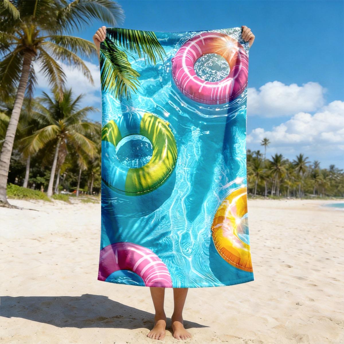 1PC Colorful Inflatable Pool Rings Beach Towel 2D Flat, Soft Lightweight Portable Quick-Dry Highly Absorbent, Unisex for Beach C W30*H60(CM)
1PC Colorful Inflatable Pool Rings Beach Towel 2D Flat, Soft Lightweight Portable Quick-Dry Highly Absorbent, Unisex for Beach C W30*H60(CM)