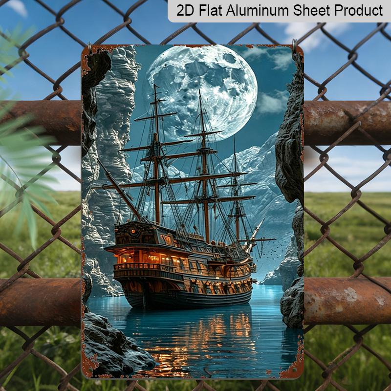 2D Flat, Full Moon Pirate Ship Aluminum Sign - Retro Nautical Wall Decor Man Cave, Bar Decor, Nautical Room, Pirate Themed Room, Boat Decor, Sailors 20*30cm
2D Flat, Full Moon Pirate Ship Aluminum Sign - Retro Nautical Wall Decor Man Cave, Bar Decor, Nautical Room, Pirate Themed Room, Boat Decor, Sailors 20*30cm