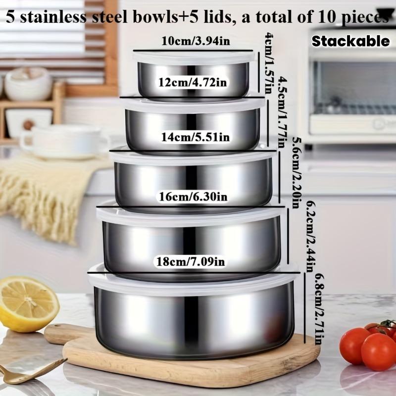 5-Piece Stainless Steel Food Containers Set - Leakproof&Stackable for Meal Prep/Pantry, Dishwasher Safe (Commercial Kitchen Use)
5-Piece Stainless Steel Food Containers Set - Leakproof&Stackable for Meal Prep/Pantry, Dishwasher Safe (Commercial Kitchen Use)