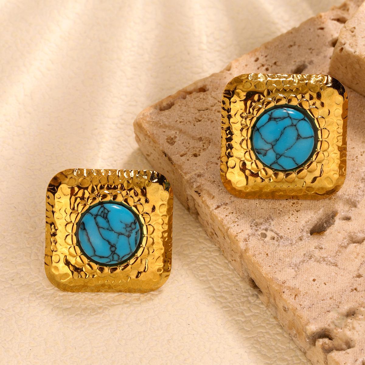 French retro turquoise square earrings 1111 trendy niche design sense premium earrings titanium steel earrings синій
French retro turquoise square earrings 1111 trendy niche design sense premium earrings titanium steel earrings синій