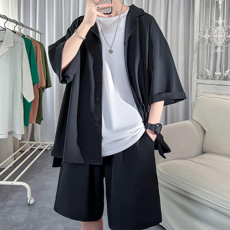 Men s Set Shirt+Shorts Solid Short Sleeve Top Matching Bottoms Summer Fashion Oversized Clothing Men 3XL чорний
Men s Set Shirt+Shorts Solid Short Sleeve Top Matching Bottoms Summer Fashion Oversized Clothing Men 3XL чорний