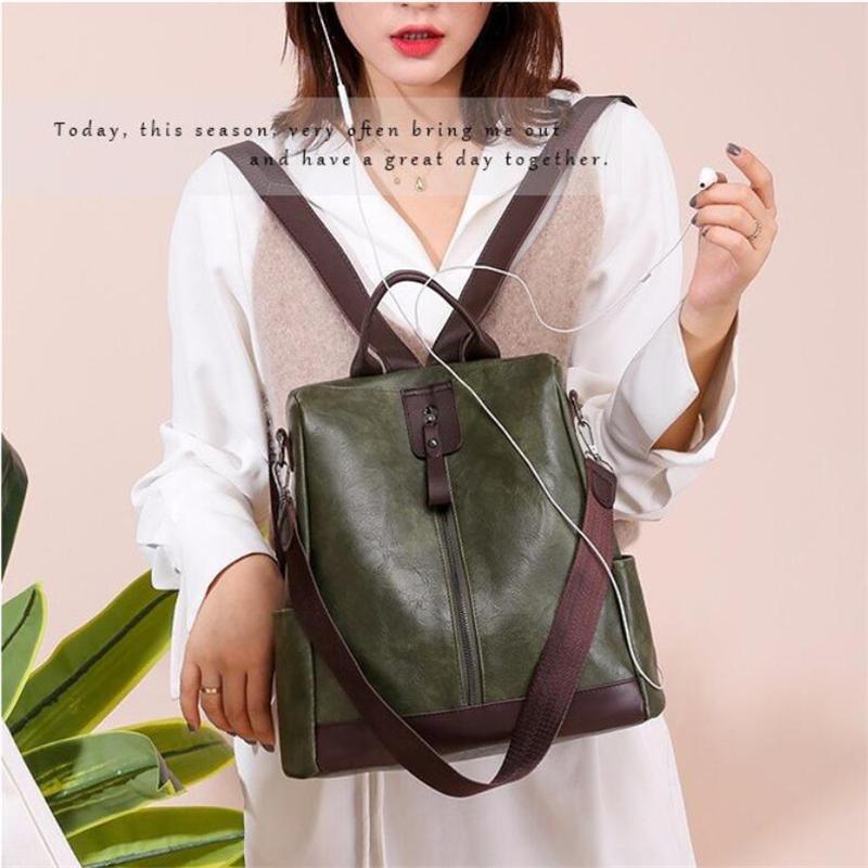 Anti Theft Backpack Women Shoulder Bags Multifunction Female Backpack Girls Schoolbag Travel PU Leather Rucksack KTY 31x15x29cm зелений
Anti Theft Backpack Women Shoulder Bags Multifunction Female Backpack Girls Schoolbag Travel PU Leather Rucksack KTY 31x15x29cm зелений