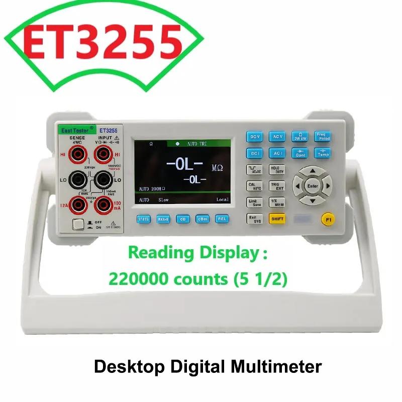 East Tester ET3255 Настільний цифровий мультиметр 220000 відліків DCV ACV DCI ACI Тестер П ять з половиною розрядів Множинна математична функція
East Tester ET3255 Настільний цифровий мультиметр 220000 відліків DCV ACV DCI ACI Тестер П ять з половиною розрядів Множинна математична функція