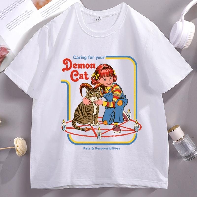 Caring for Your Demon Cat Print T-shirt Men Women Cotton Short Sleeve T Shirt Casual Round Neck High Quality Tshirt Streetwear 5XL різнокольоровий
Caring for Your Demon Cat Print T-shirt Men Women Cotton Short Sleeve T Shirt Casual Round Neck High Quality Tshirt Streetwear 5XL різнокольоровий