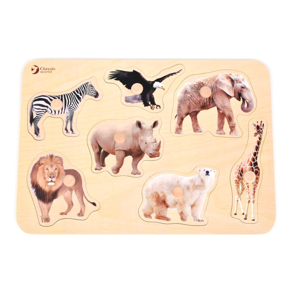 Classic World Safari Peg Puzzle, Wooden Shape-Matching Puzzle, Wooden Toy for Girls and Boys, Ages 1 and 2, Toddlers, Babies, Baby Gift, Birthday
Classic World Safari Peg Puzzle, Wooden Shape-Matching Puzzle, Wooden Toy for Girls and Boys, Ages 1 and 2, Toddlers, Babies, Baby Gift, Birthday
