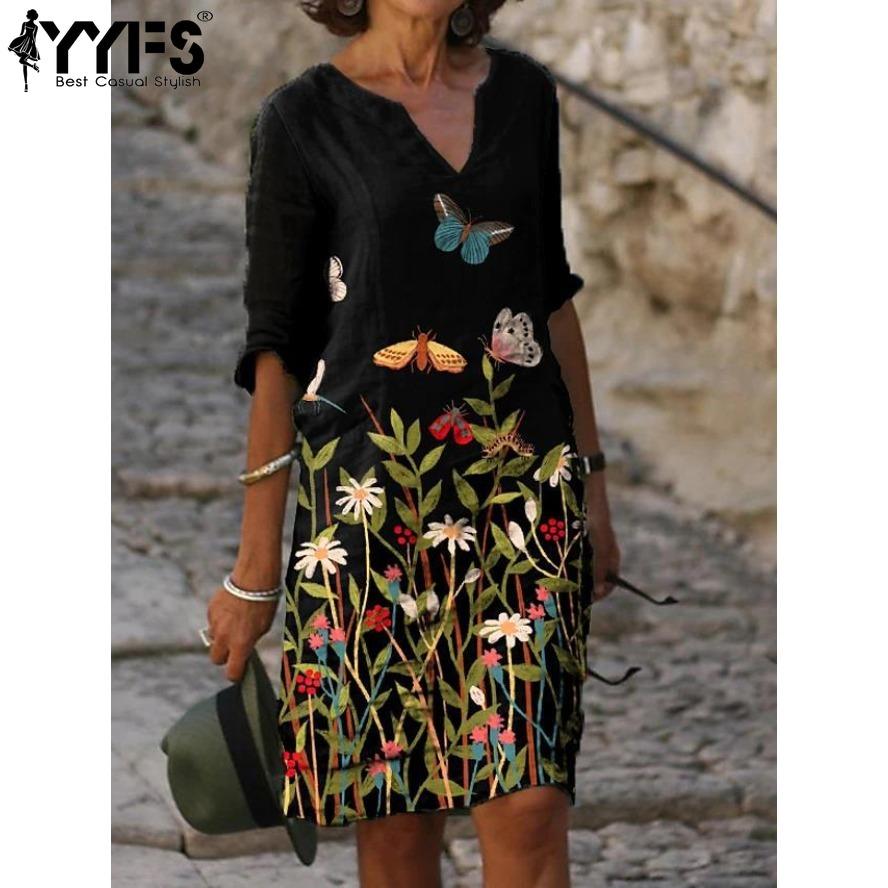 YYFS Women s Fashion Summer Spring Flower Pattern Print 1/2 Sleeves V-Neck Loose Waistline Casual Dresses S
YYFS Women s Fashion Summer Spring Flower Pattern Print 1/2 Sleeves V-Neck Loose Waistline Casual Dresses S
