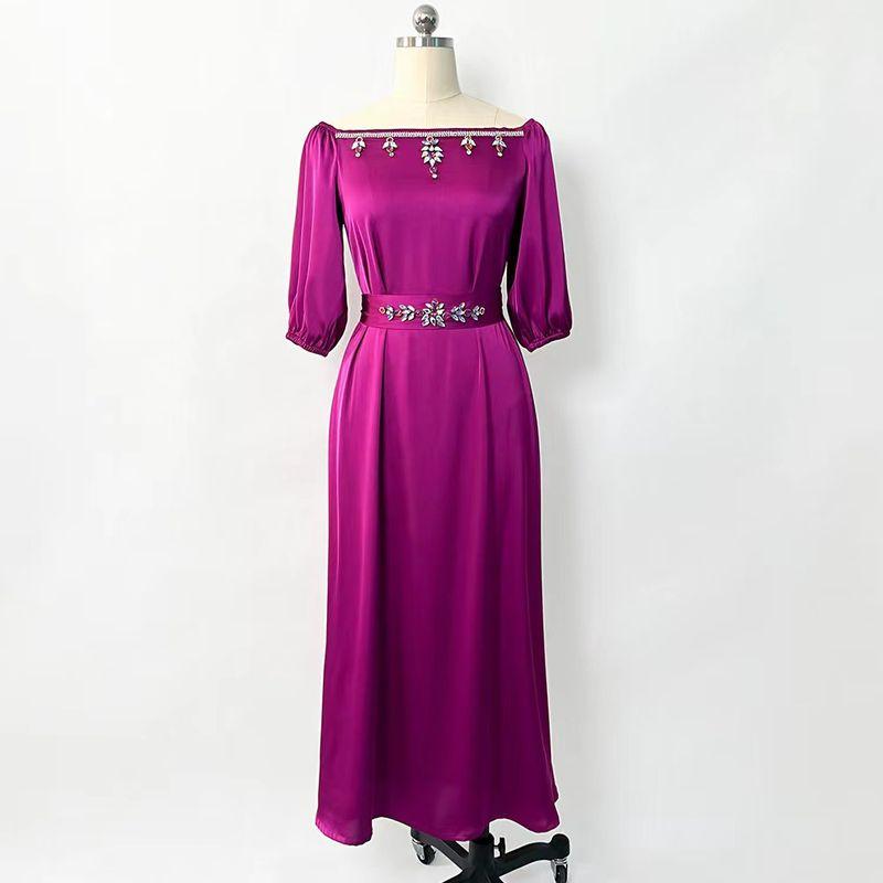 New Arrival Folk Style Rose Purple Long Dress off-Shoulder Half Sleeve Belt Dress One-Shoulder Dress Rose purple L
New Arrival Folk Style Rose Purple Long Dress off-Shoulder Half Sleeve Belt Dress One-Shoulder Dress Rose purple L