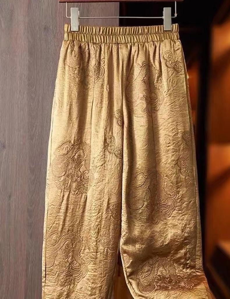 High-End Embroidered Acetate Blend Thickened Harem Pants for Winter - Chinese Style, Heavy-Duty, High Waist & Padded for National Trend XL жовтий
High-End Embroidered Acetate Blend Thickened Harem Pants for Winter - Chinese Style, Heavy-Duty, High Waist & Padded for National Trend XL жовтий