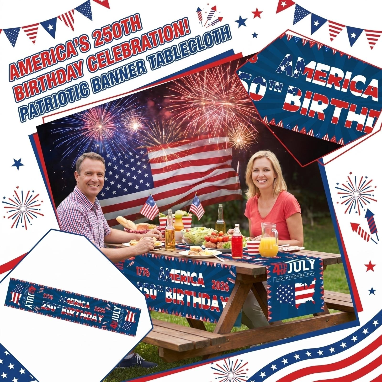 American 0th Anniversary Table Flag Independence Day Dining Table Festive Atmosphere Decorative Tablecloth One Size
American 0th Anniversary Table Flag Independence Day Dining Table Festive Atmosphere Decorative Tablecloth One Size