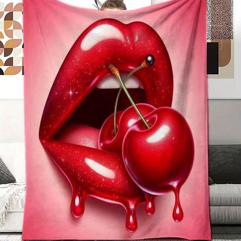 1 piece of ultra soft cherry lip print flannel blanket pink and red lipstick kiss bed cover travel holiday gift for women 75x100cm
1 piece of ultra soft cherry lip print flannel blanket pink and red lipstick kiss bed cover travel holiday gift for women 75x100cm