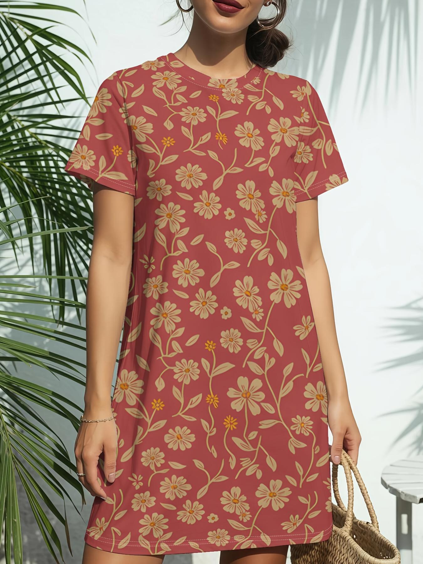 Vintage Floral RustNew Arrival Women s Round Neck Short-Sleeve T-shirt Dress.American Trendy Digital Print. Casual Versatile Style for Spring and Summ 9XL дубильна кора
Vintage Floral RustNew Arrival Women s Round Neck Short-Sleeve T-shirt Dress.American Trendy Digital Print. Casual Versatile Style for Spring and Summ 9XL дубильна кора