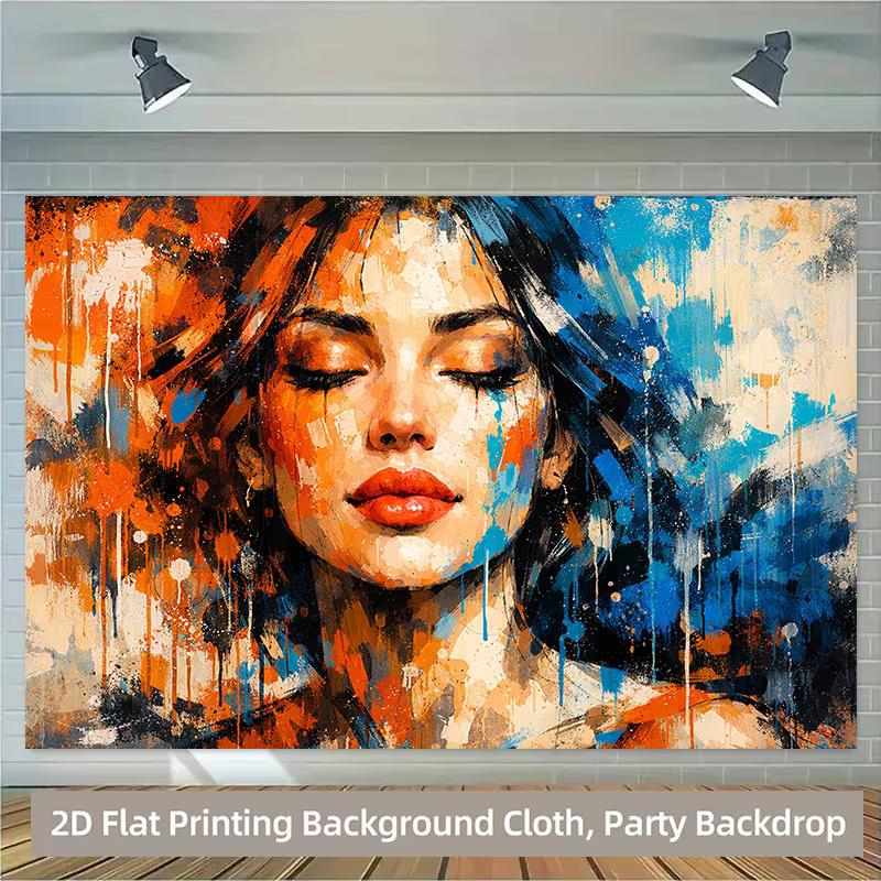 2D Party Backdrop Modern Art Woman Portrait with Brush Stroke Effect 47.2x31.5inch/120*80cm
2D Party Backdrop Modern Art Woman Portrait with Brush Stroke Effect 47.2x31.5inch/120*80cm