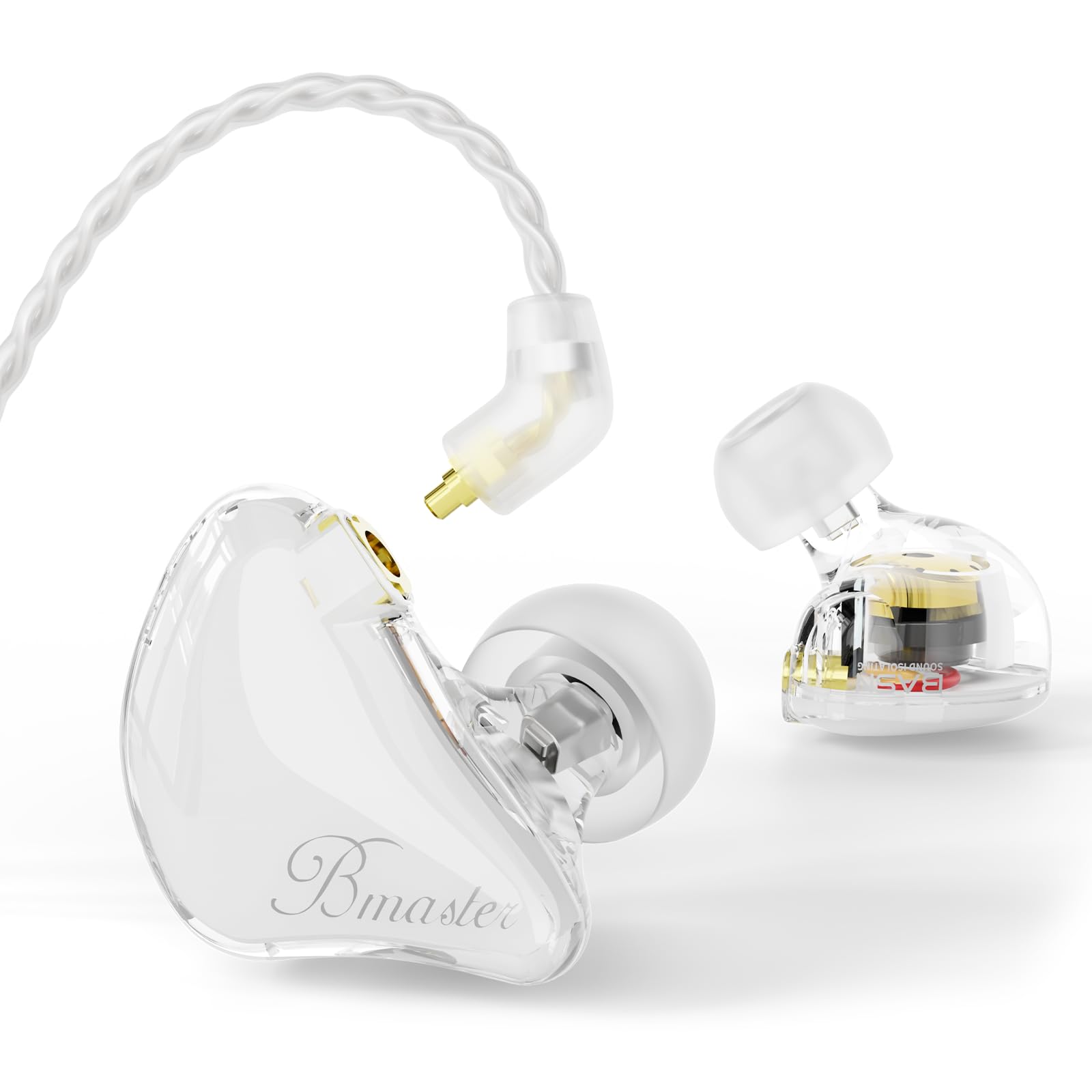 BASN Bmaster IEM Monitor Triple Driver Includes 2 Detachable MMCX for Wired Headphones Earphones, In-Ear Monitors, Cables, Musicians/Drummers, In-Ear білий
BASN Bmaster IEM Monitor Triple Driver Includes 2 Detachable MMCX for Wired Headphones Earphones, In-Ear Monitors, Cables, Musicians/Drummers, In-Ear білий