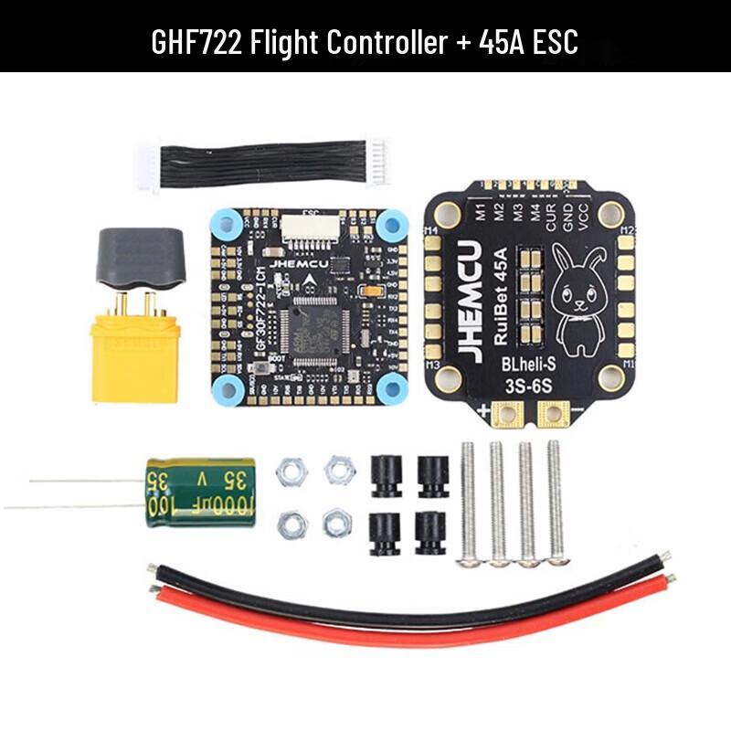 JHEMCU GHF722 F7 Flight Controller Stack with 45A 4-in-1 ESC
JHEMCU GHF722 F7 Flight Controller Stack with 45A 4-in-1 ESC