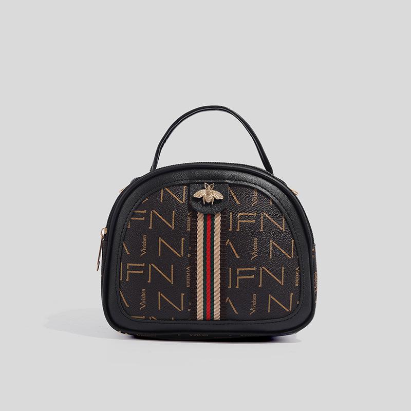 Женская сумка новая с принтом букв портативная с лентой в виде пчелы сумка через плечо модная повседневная сумка для мобильного телефона маленькая сумка чёрный