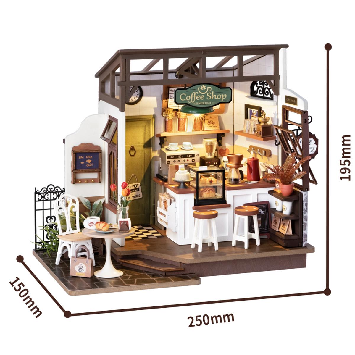 Robotime DIY Wooden Dollhouse Set with Miniature Furniture Model Building Set with LED for Adult and Children NO.17 Coffee
Robotime DIY Wooden Dollhouse Set with Miniature Furniture Model Building Set with LED for Adult and Children NO.17 Coffee