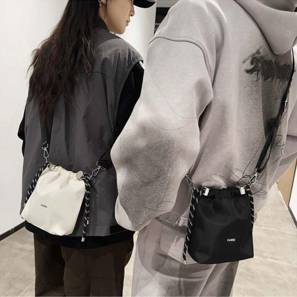 Nylon INS Shoulder Bag Korean Style Fashion Crossbody Bags Black Drawstring Bucket Bag Travel
Nylon INS Shoulder Bag Korean Style Fashion Crossbody Bags Black Drawstring Bucket Bag Travel