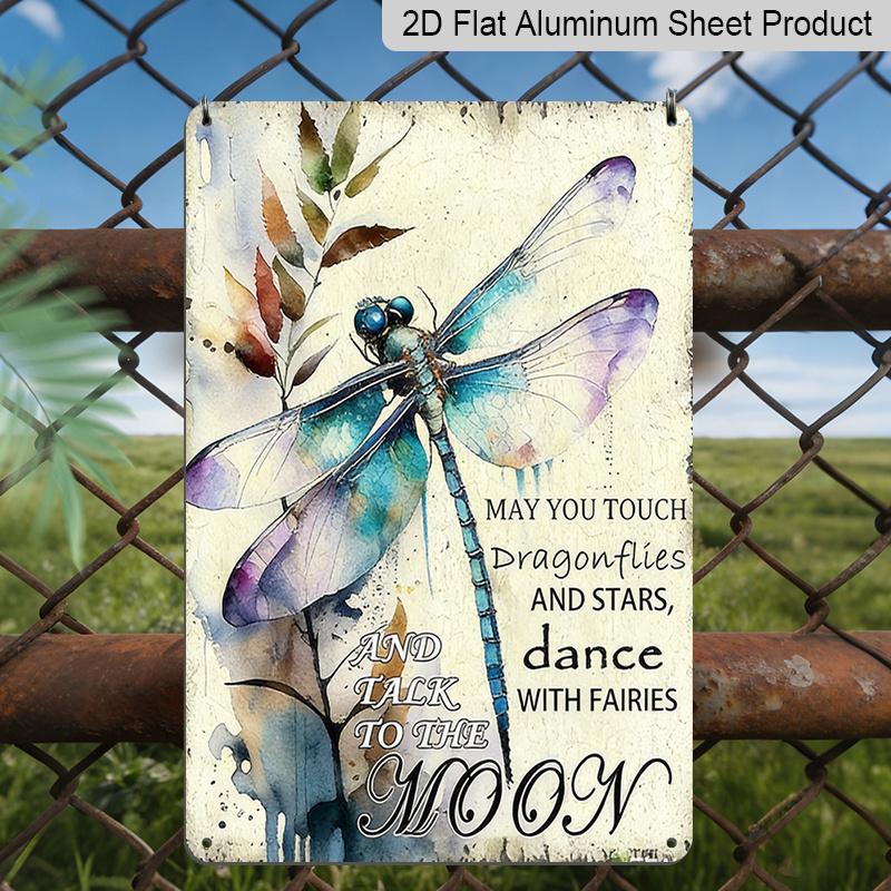 2D Flat, 1pc Vintage Dragonfly Metal Aluminum Wall Art Sign with May You Touch Dragonflies & Stars Quote - Turquoise & Golden Dragonfly Wing 20*30cm
2D Flat, 1pc Vintage Dragonfly Metal Aluminum Wall Art Sign with May You Touch Dragonflies & Stars Quote - Turquoise & Golden Dragonfly Wing 20*30cm