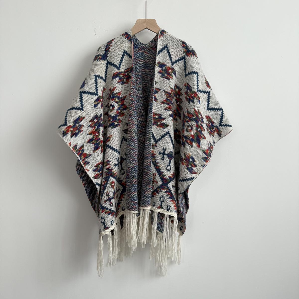 Bohemian Ethnic Style Thick Warm Shawl Cape for Women бежевий
Bohemian Ethnic Style Thick Warm Shawl Cape for Women бежевий