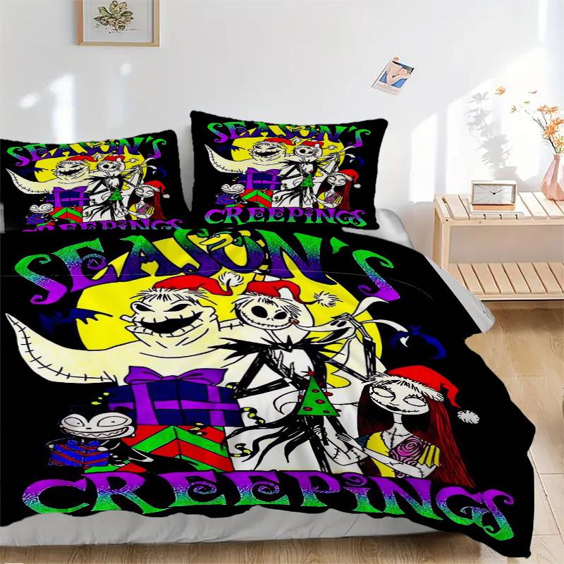 3pcs The Nightmare Before Christmas Printed Quilt Set, Includes 1 Quilt Cover and 2 Pillowcases, Machine Washable, Suitable for All Seasons. 135x200cm
3pcs The Nightmare Before Christmas Printed Quilt Set, Includes 1 Quilt Cover and 2 Pillowcases, Machine Washable, Suitable for All Seasons. 135x200cm