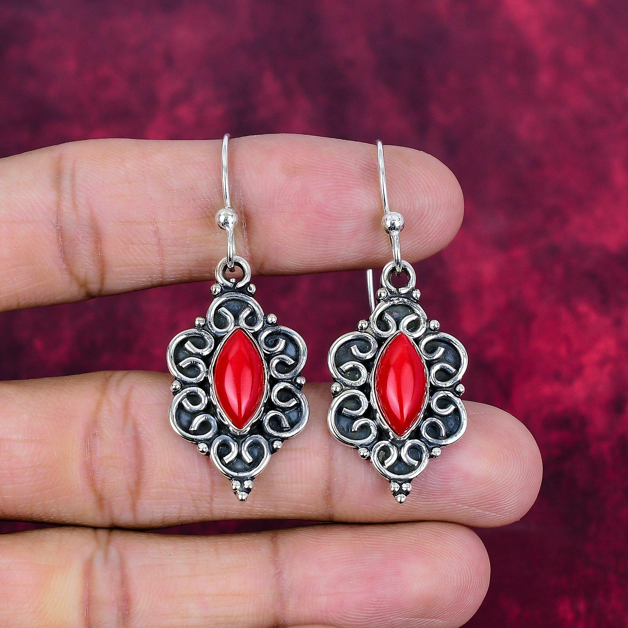 Серьги ручной работы из красного коралла с драгоценными камнями, серьги из цельного серебра 925 пробы, антикварные ювелирные изделия, для подарка на помолвку 1.96 Inches
Серьги ручной работы из красного коралла с драгоценными камнями, серьги из цельного серебра 925 пробы, антикварные ювелирные изделия, для подарка на помолвку 1.96 Inches