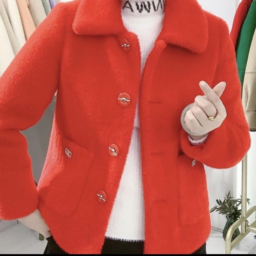 2025 Winter Faux Mink Slim Short Woolen Coat - Petite Fit, Off-White, Warm & Stylish XXL (115-125 jin) красный
2025 Winter Faux Mink Slim Short Woolen Coat - Petite Fit, Off-White, Warm & Stylish XXL (115-125 jin) красный