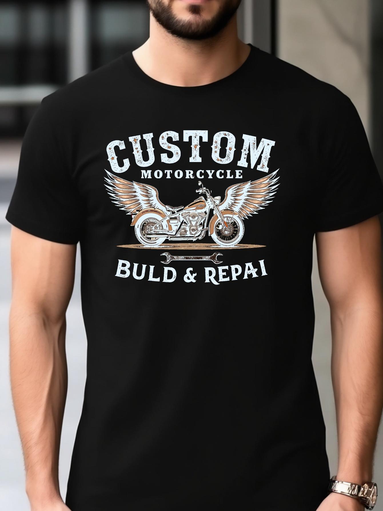 Motorcycle Graphic T-shirt - Build & Repair Design - Breathable Cotton Blend Tee - Regular Fit Stretch Shirt for Bikers XXXL
Motorcycle Graphic T-shirt - Build & Repair Design - Breathable Cotton Blend Tee - Regular Fit Stretch Shirt for Bikers XXXL