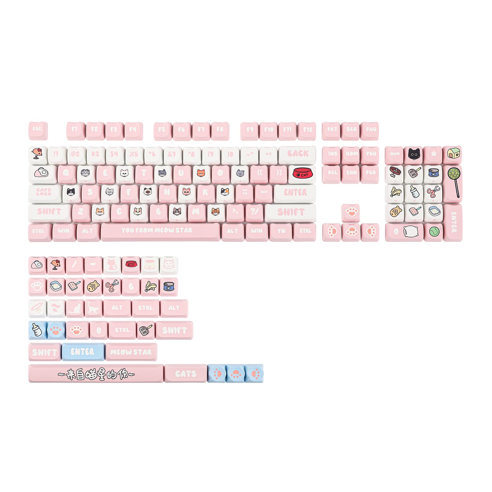 EPOMAKER PurrCap 142 клавіші PBT Keycap Set Custom Caps for Mechanical Gaming Keyboard Dye Sublimation Cute Keycaps Compatible with Cherry Gateron
EPOMAKER PurrCap 142 клавіші PBT Keycap Set Custom Caps for Mechanical Gaming Keyboard Dye Sublimation Cute Keycaps Compatible with Cherry Gateron