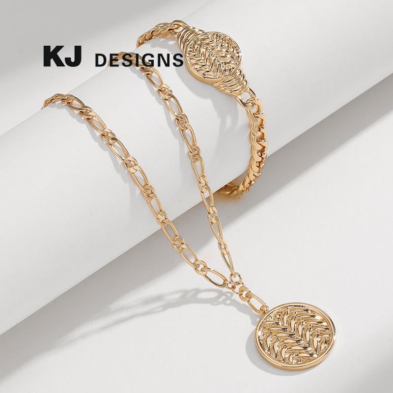 Kenjie Summer Metal Round Tag Pendant Necklace - European & American Fashion, Pleated Texture; Simple, Chic Necklace & Bracelet for Women
Kenjie Summer Metal Round Tag Pendant Necklace - European & American Fashion, Pleated Texture; Simple, Chic Necklace & Bracelet for Women