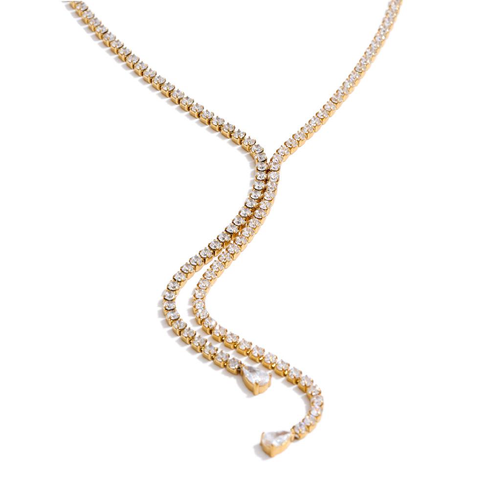 Yhpup Luxury Full Cubic Zirconia Chain Drop Fantasy Necklace Adjustable High Quality Stainless Steel Shiny Jewelry Waterproof
Yhpup Luxury Full Cubic Zirconia Chain Drop Fantasy Necklace Adjustable High Quality Stainless Steel Shiny Jewelry Waterproof