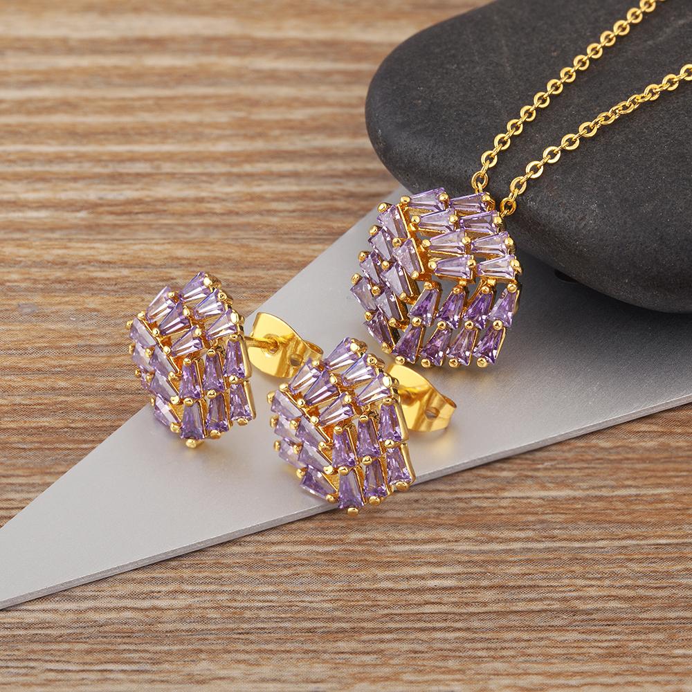 Nidin Light Luxury Trendy Hollow Design Delicate Zircon Jewelry Sets Pendant Necklace Earrings For Women Girl Daily Party Gifts фиолетовый
Nidin Light Luxury Trendy Hollow Design Delicate Zircon Jewelry Sets Pendant Necklace Earrings For Women Girl Daily Party Gifts фиолетовый