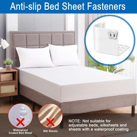 Yousheng 4Pcs Bed Sheet Holder with Butterfly Buckle Adjustable Silicone Bedsheet Corner Fastener Keep Sheets Tight All Mattress Size Fitted Sheet
Yousheng 4Pcs Bed Sheet Holder with Butterfly Buckle Adjustable Silicone Bedsheet Corner Fastener Keep Sheets Tight All Mattress Size Fitted Sheet