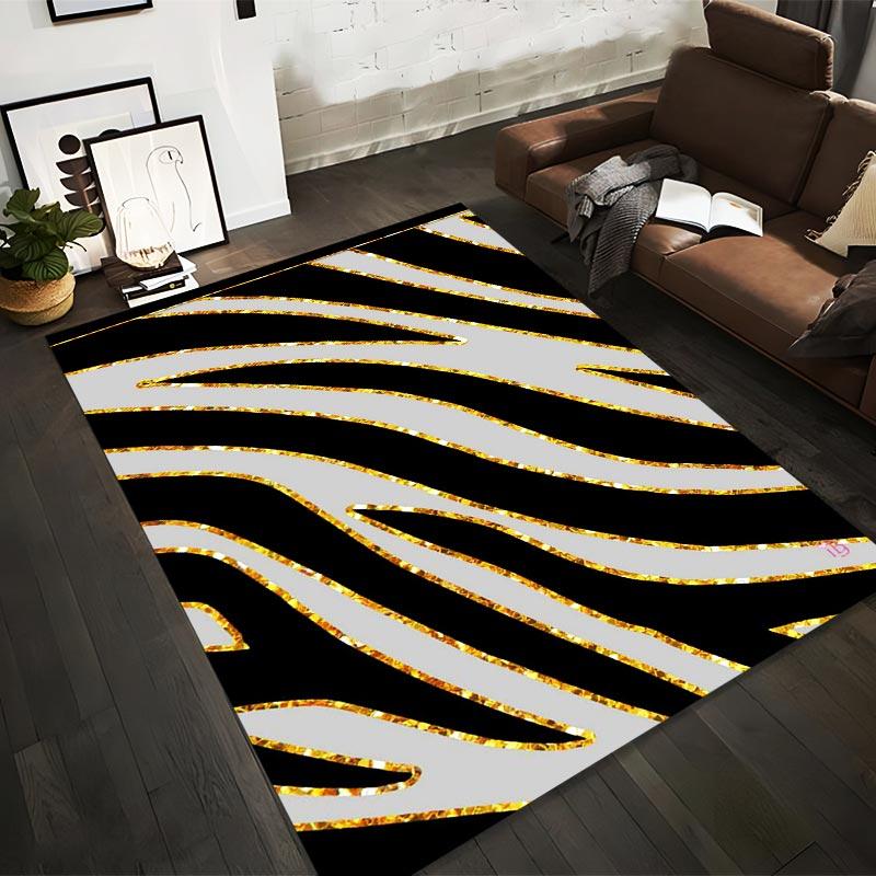 Zebra Pattern Carpet with Black, White, and Gold Glitter Stripes Suitable for use as an anti-slip for living room bedroom sofas 40x60cm( 15x23in )
Zebra Pattern Carpet with Black, White, and Gold Glitter Stripes Suitable for use as an anti-slip for living room bedroom sofas 40x60cm( 15x23in )