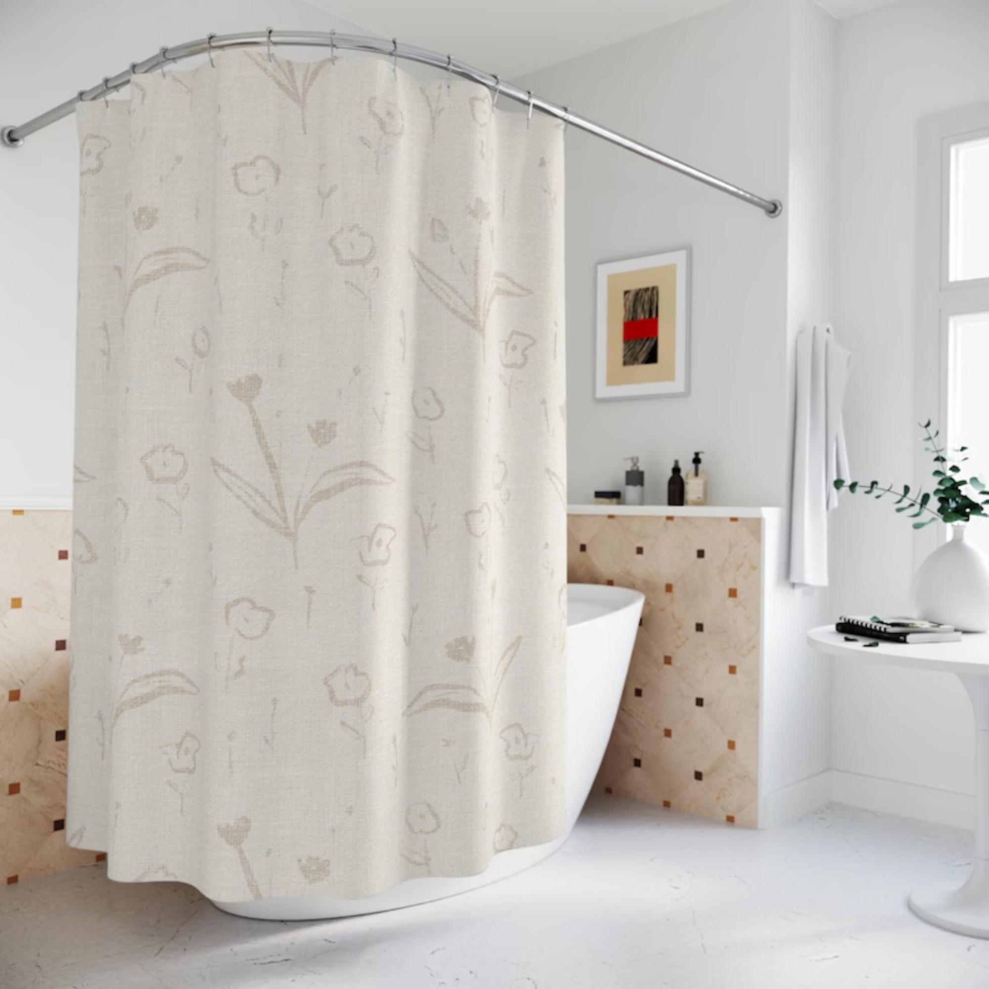Beige Floral Shower Curtain Linen Style Botanical Pattern Waterproof Bath Curtain Minimalist Bathroom Decor Home Accessory W60H190(CM)-1 Pcs
Beige Floral Shower Curtain Linen Style Botanical Pattern Waterproof Bath Curtain Minimalist Bathroom Decor Home Accessory W60H190(CM)-1 Pcs