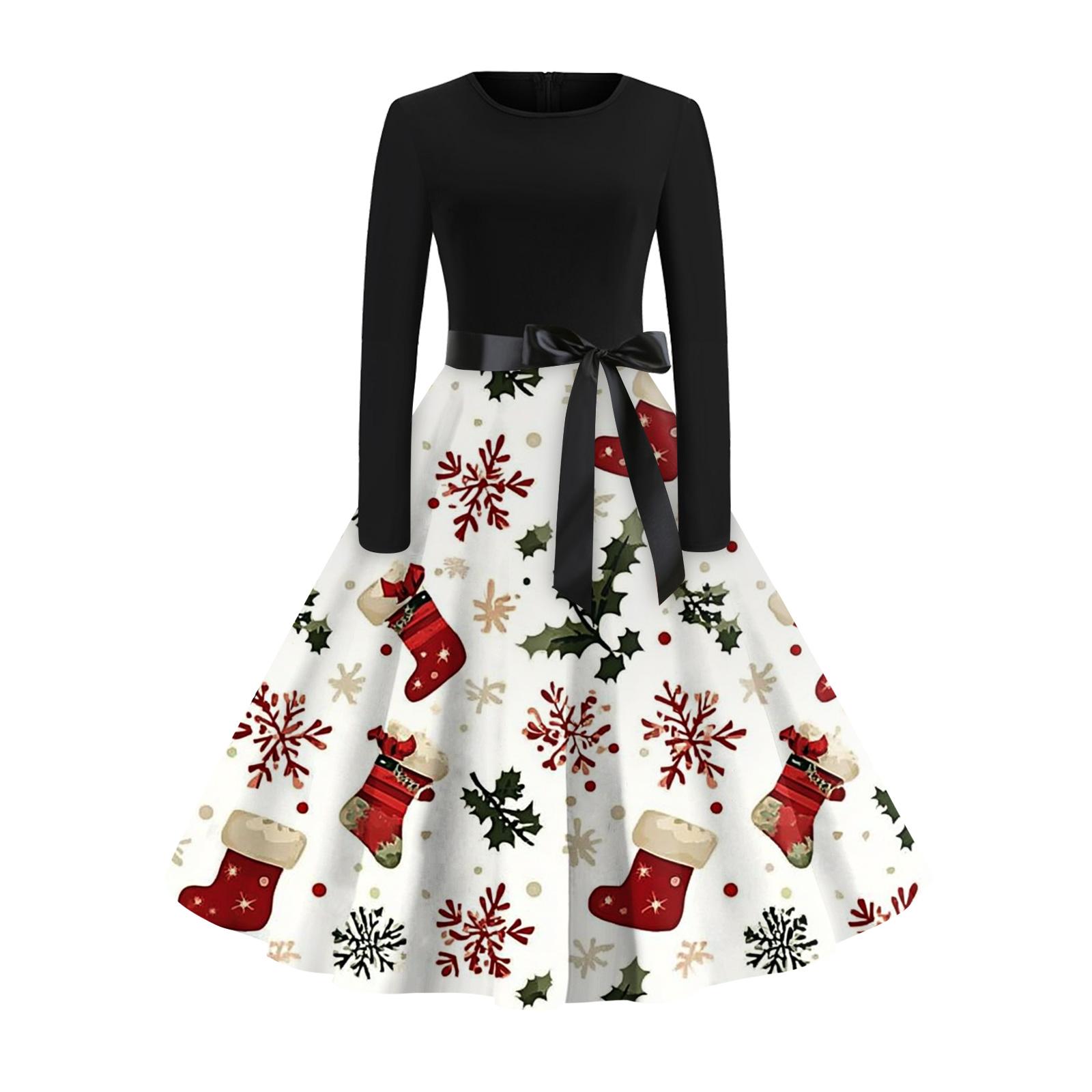 Женское модное и элегантное осенне-зимнее платье с длинным рукавом и круглым вырезом с рождественским принтом XL белый
Женское модное и элегантное осенне-зимнее платье с длинным рукавом и круглым вырезом с рождественским принтом XL белый