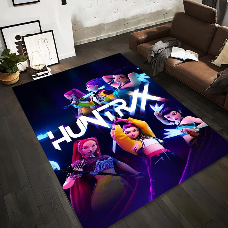 Colorful Futuristic Design with Female Characters and HUNTRX Text on Dark Carpet Suitable for use as an anti-slip for room and bedroom sofas 40x60cm( 15x23in )
Colorful Futuristic Design with Female Characters and HUNTRX Text on Dark Carpet Suitable for use as an anti-slip for room and bedroom sofas 40x60cm( 15x23in )