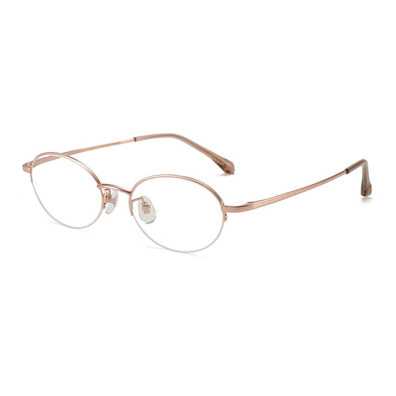 Women s Ultra-Light Titanium Oval Half-Rim Eyeglass Frame - Artistic & Versatile, Prescription Ready
Women s Ultra-Light Titanium Oval Half-Rim Eyeglass Frame - Artistic & Versatile, Prescription Ready