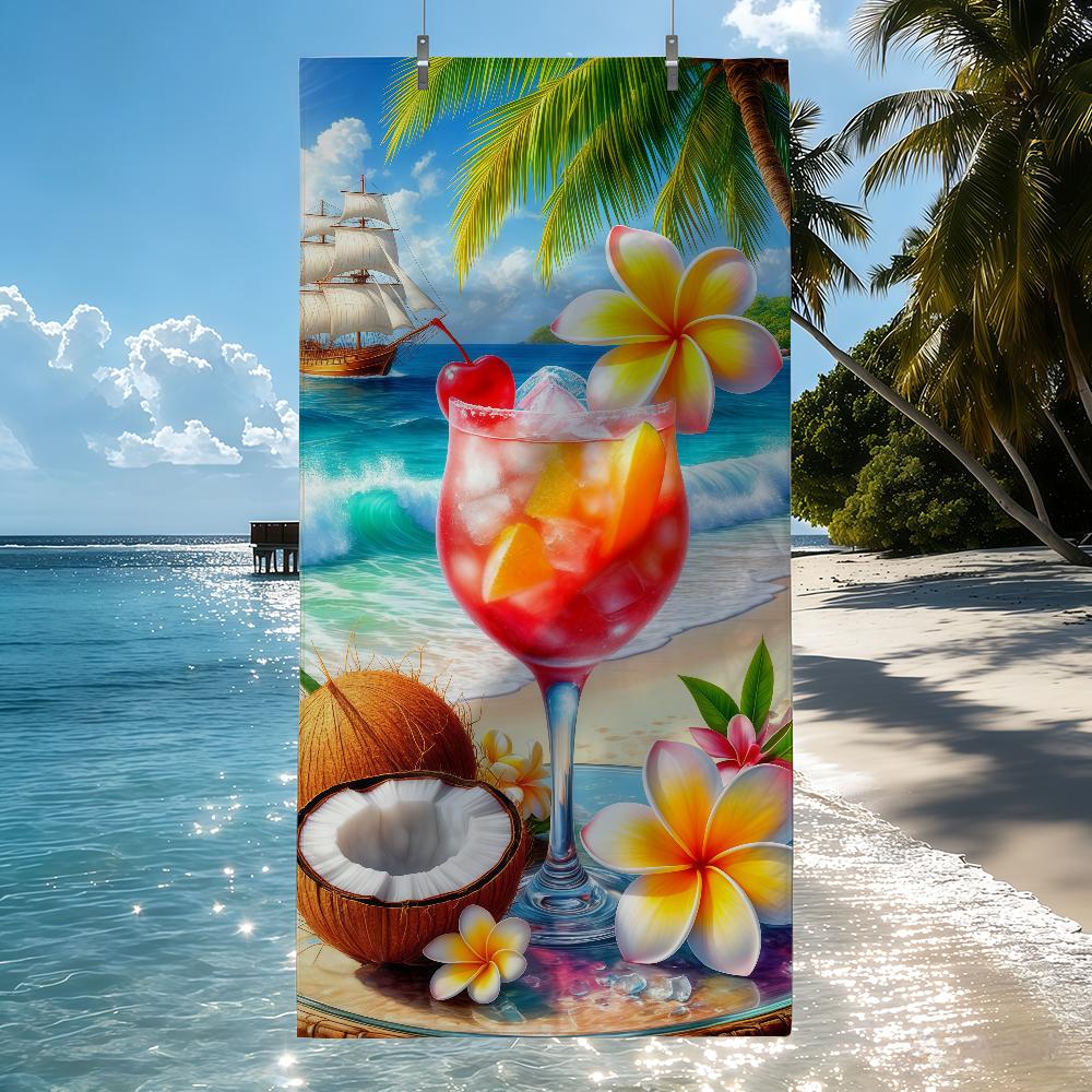 Tropical Drink Coconut Plumeria for Summer Quick Drying Beach Towels Are Suitable For Swimming Pools Camping Yoga And The Gym W40*H60(CM)
Tropical Drink Coconut Plumeria for Summer Quick Drying Beach Towels Are Suitable For Swimming Pools Camping Yoga And The Gym W40*H60(CM)