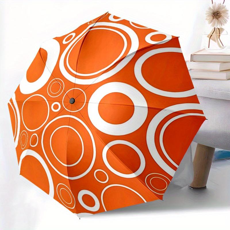 1pc Auto-Folding Umbrella with 8-Rib Sturdy Canopy - Compact Travel Umbrella, Orange & White Circles Pattern, Windproof & Port Iron&8K
1pc Auto-Folding Umbrella with 8-Rib Sturdy Canopy - Compact Travel Umbrella, Orange & White Circles Pattern, Windproof & Port Iron&8K