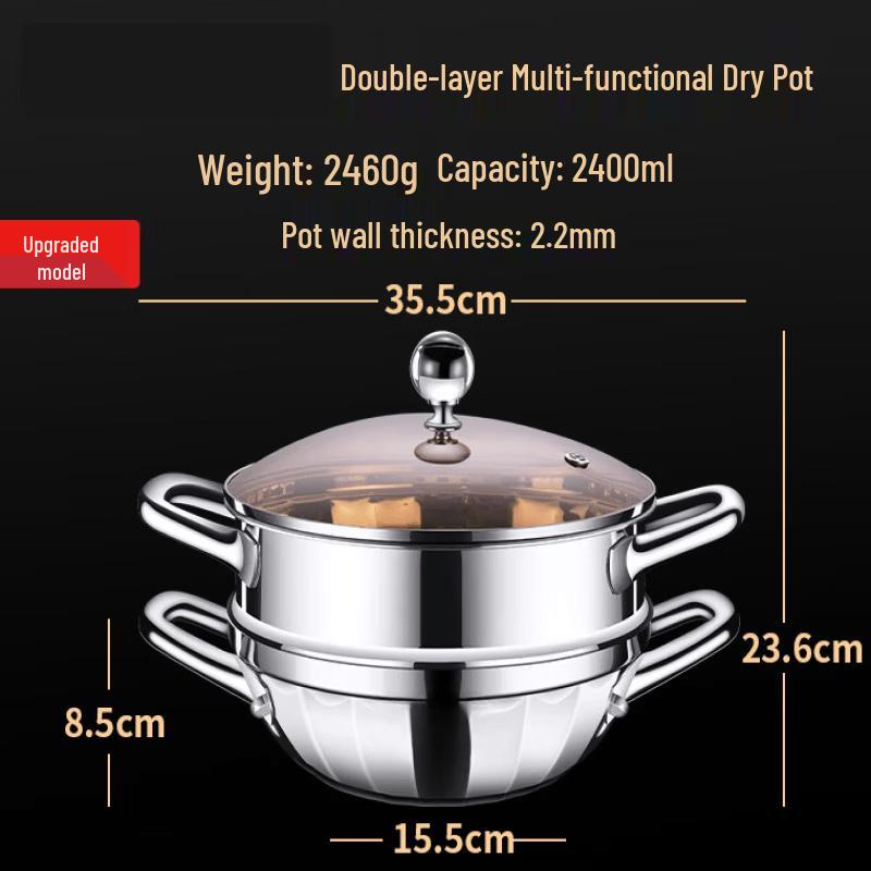 Portable Stainless Steel Multi-functional Dry Pot
Portable Stainless Steel Multi-functional Dry Pot