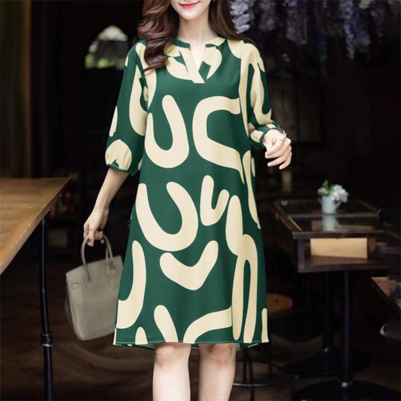 ZANZEA Женское летнее платье с V-образным вырезом и рукавами 3/4, повседневное платье с принтом 5XL зелёный
ZANZEA Женское летнее платье с V-образным вырезом и рукавами 3/4, повседневное платье с принтом 5XL зелёный