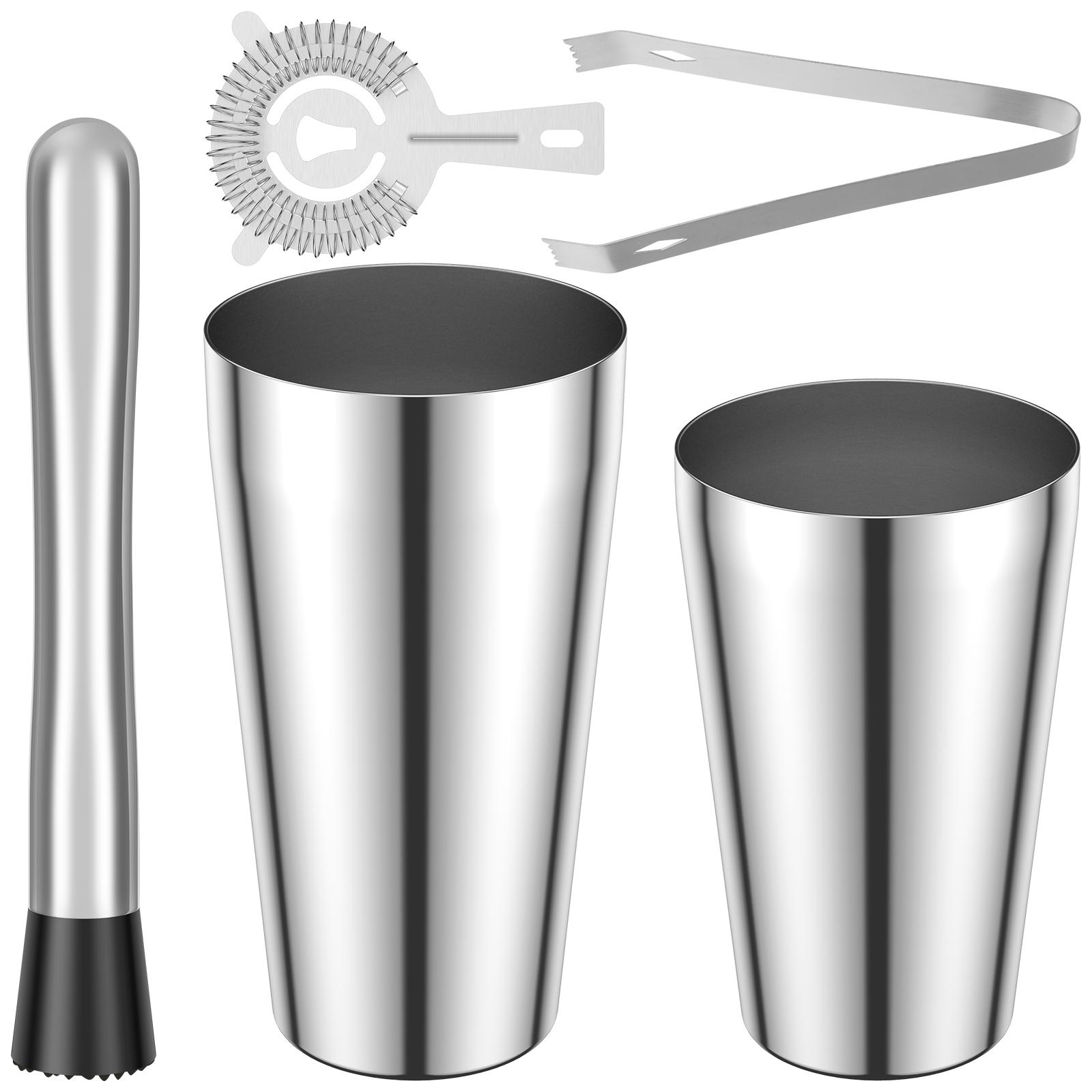 5Pcs Cocktail Shaker Set Professional 18/8 Grade Stainless Steel Bartender Kit with Strainer Clip Stirrer for Beginner Bar
5Pcs Cocktail Shaker Set Professional 18/8 Grade Stainless Steel Bartender Kit with Strainer Clip Stirrer for Beginner Bar